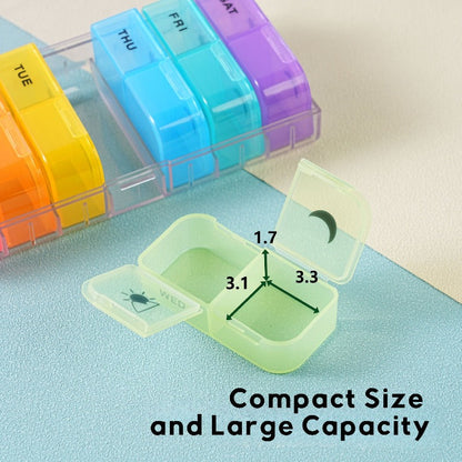 AM PM 7-Day Pill Organizer –Easy Open, Travel-Ready, Durable BPA-Free Daily Medicine Case