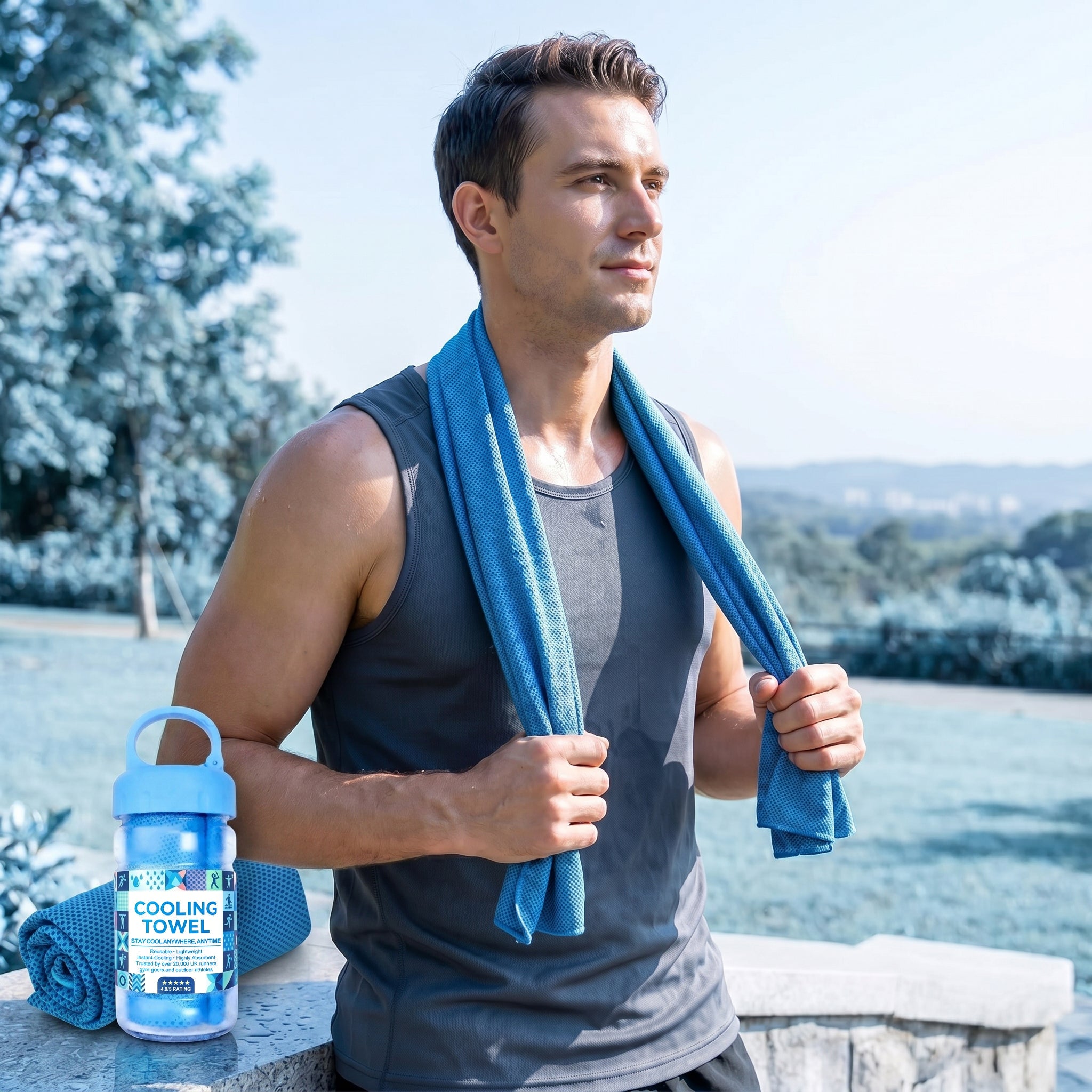 ⏰Last Day Buy 1 Get 1 Free❄💦Cold Sweat Towel You Can Use Anywhere, Anytime! Reusable Soft Absorbent Cooling Portableâ€?UK Ready! 🇬🇧