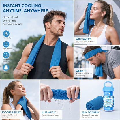 ⏰Last Day Buy 1 Get 1 Free❄💦Cold Sweat Towel You Can Use Anywhere, Anytime! Reusable Soft Absorbent Cooling Portableâ€?UK Ready! 🇬🇧