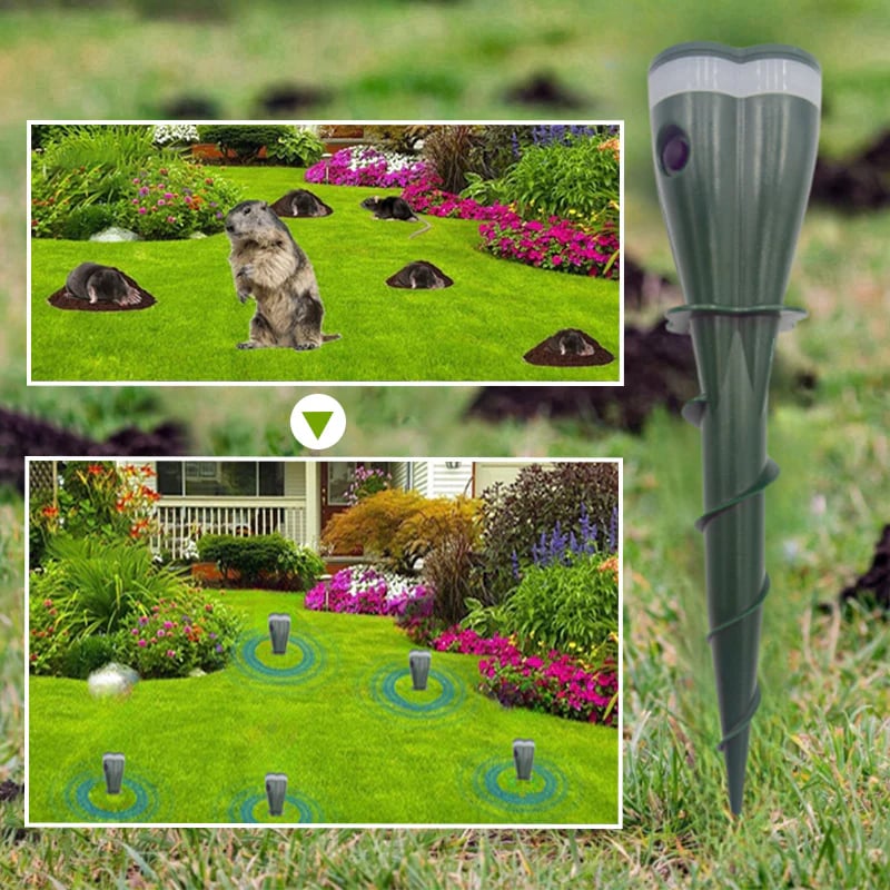 Solar Sonic Mole & Rodent Repellent — Protect Your Yard Without Chemicals