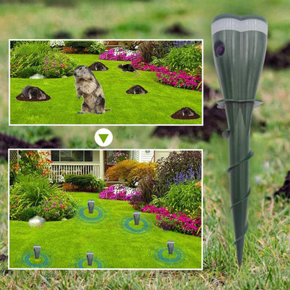 Solar Sonic Mole & Rodent Repellent — Protect Your Yard Without Chemicals