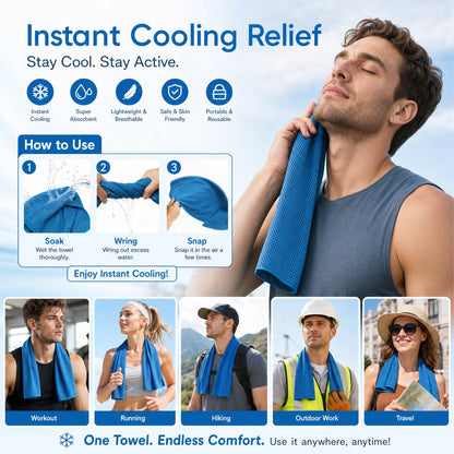 ⏰Last Day Buy 1 Get 1 Free❄💦Cold Sweat Towel You Can Use Anywhere, Anytime! Reusable Soft Absorbent Cooling Portableâ€?UK Ready! 🇬🇧