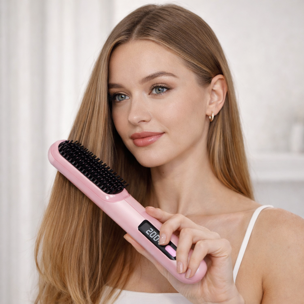 Everyday Ionic Straightener Brush | Portable Cordless Smoothing Tool for Effortless Styling