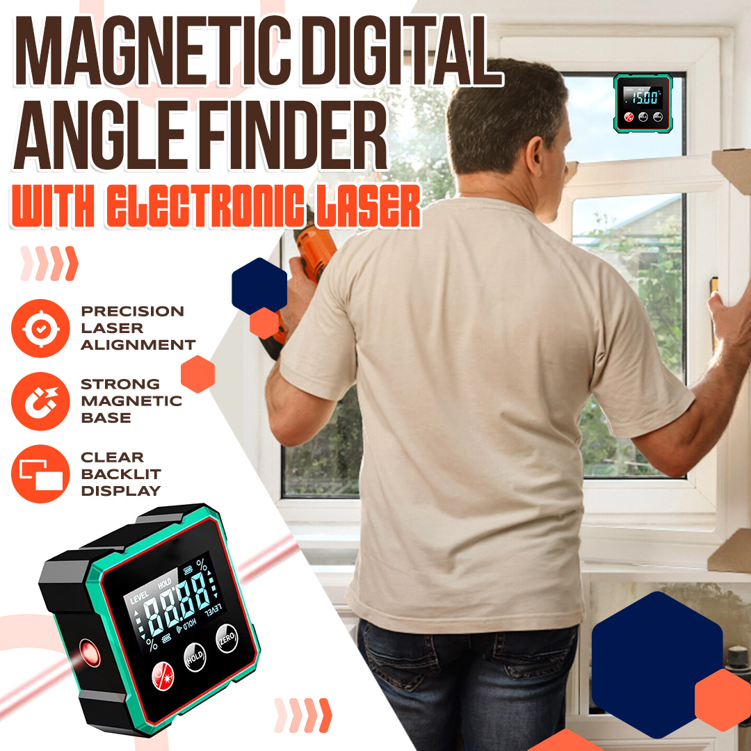 Digital Magnetic Angle Gauge with Laser Alignment
