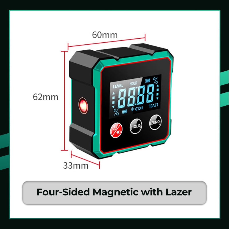 Digital Magnetic Angle Gauge with Laser Alignment