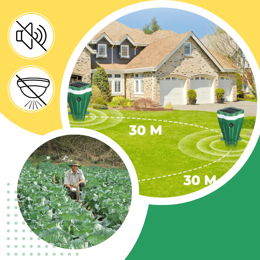 Solar Sonic Mole & Rodent Repellent — Protect Your Yard Without Chemicals