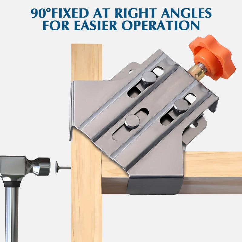 Industrial 90° Corner Clamp with Auto-Adjust Sliding Hea