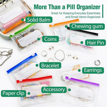 💊A8 Waterproof Pill Pouch Set – 7 to 14 Days Medication & Vitamin Storage