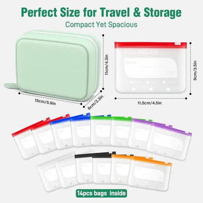 💊A8 Waterproof Pill Pouch Set – 7 to 14 Days Medication & Vitamin Storage