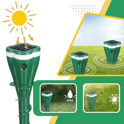 Solar Sonic Mole & Rodent Repellent — Protect Your Yard Without Chemicals
