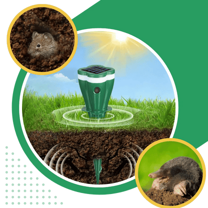 Solar Sonic Mole & Rodent Repellent — Protect Your Yard Without Chemicals