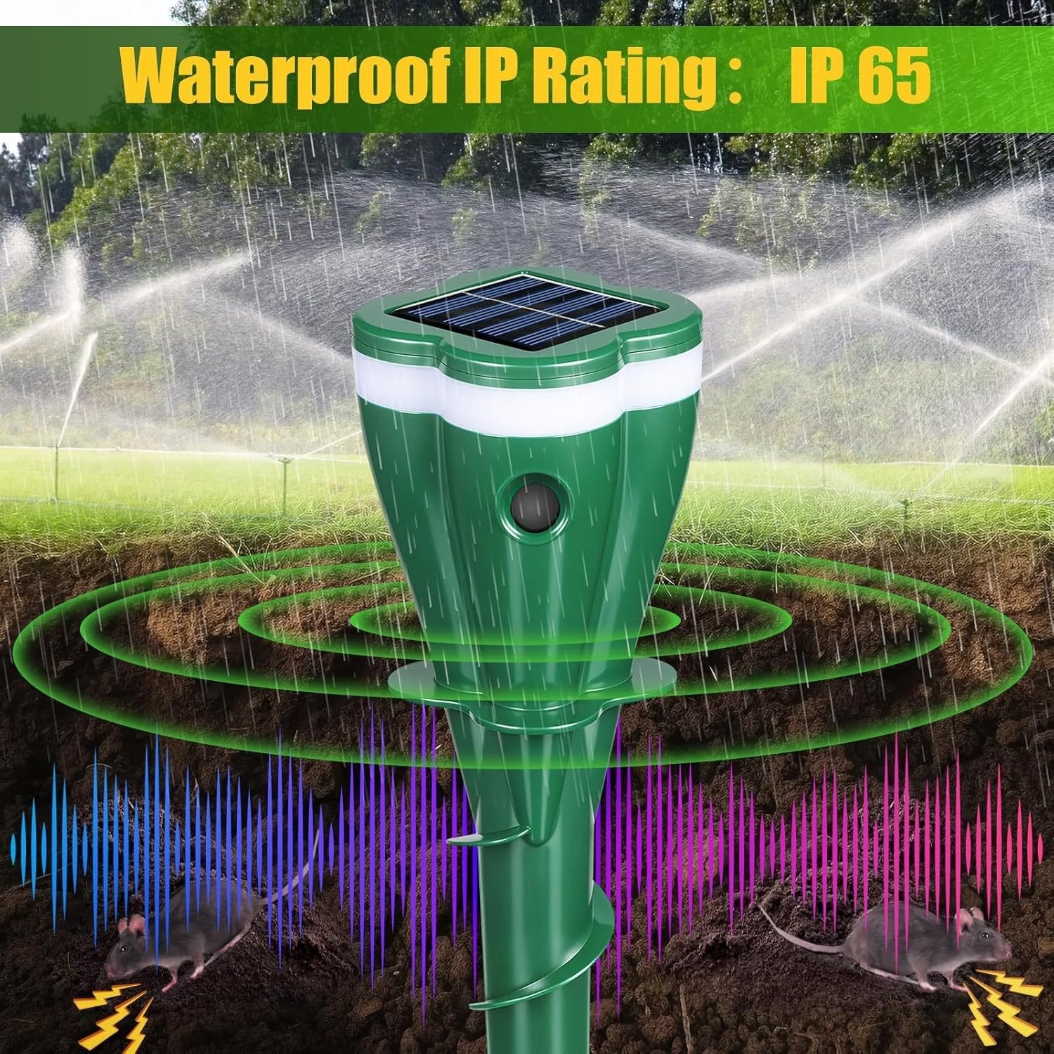 Solar Sonic Mole & Rodent Repellent — Protect Your Yard Without Chemicals