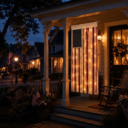 America 250th Anniversary LED Flag Banner– Handmade Patriotic Home Decor (1776–2026)