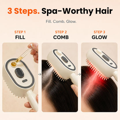 3-in-1 Electric Mist Detangling Brush for Frizz & Scalp Massage