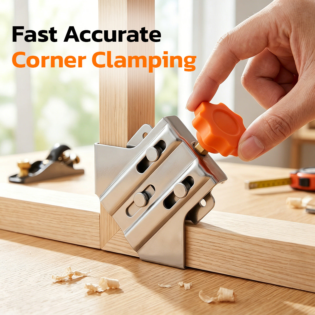 Industrial 90° Corner Clamp with Auto-Adjust Sliding Hea