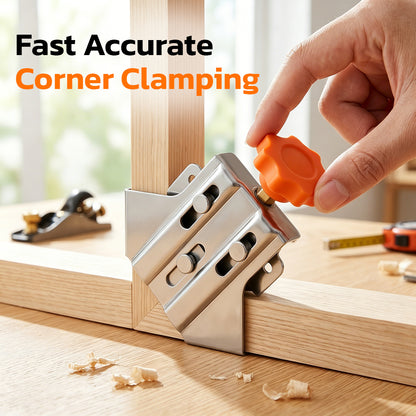 Industrial 90° Corner Clamp with Auto-Adjust Sliding Hea
