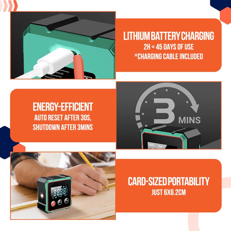 Digital Magnetic Angle Gauge with Laser Alignment