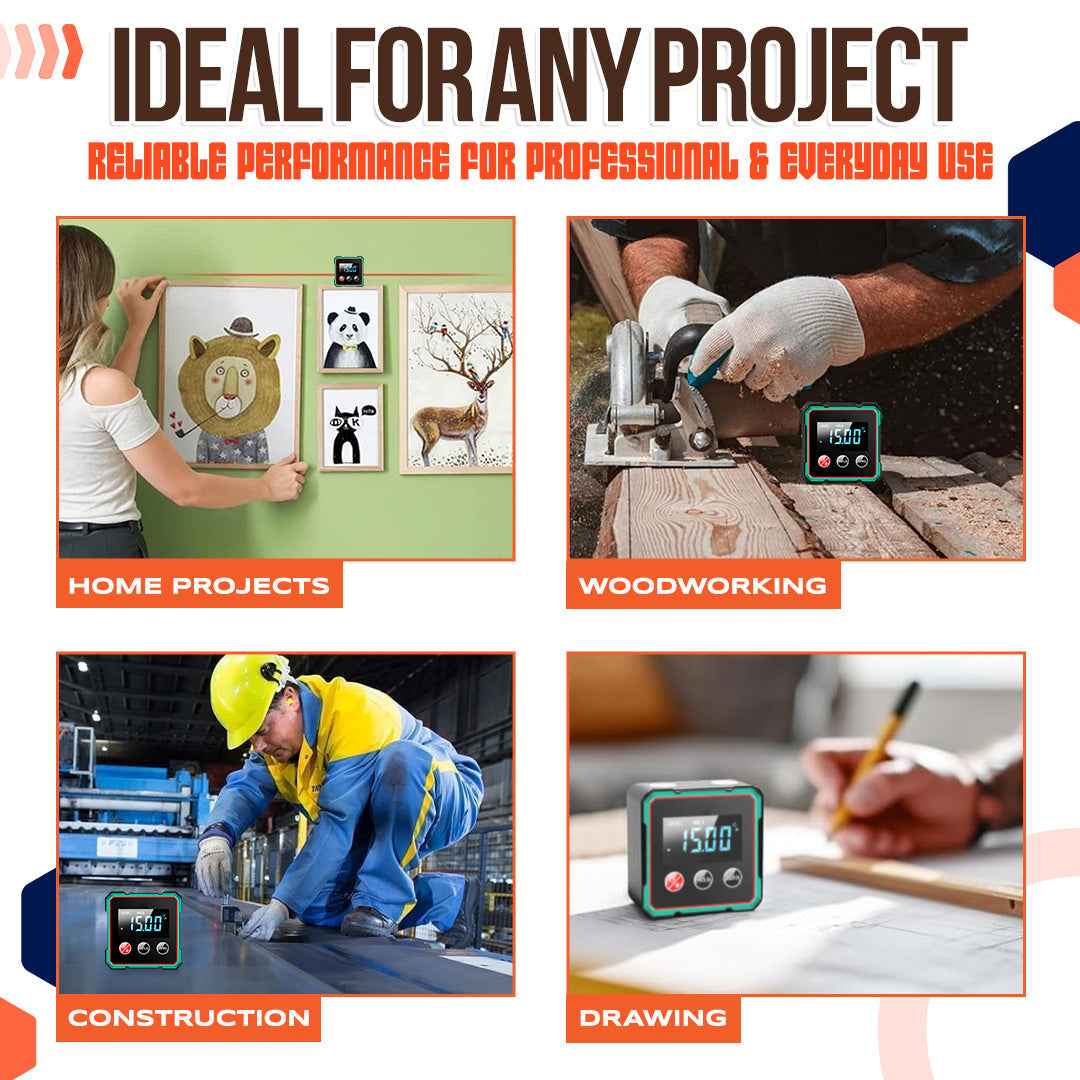 Digital Magnetic Angle Gauge with Laser Alignment