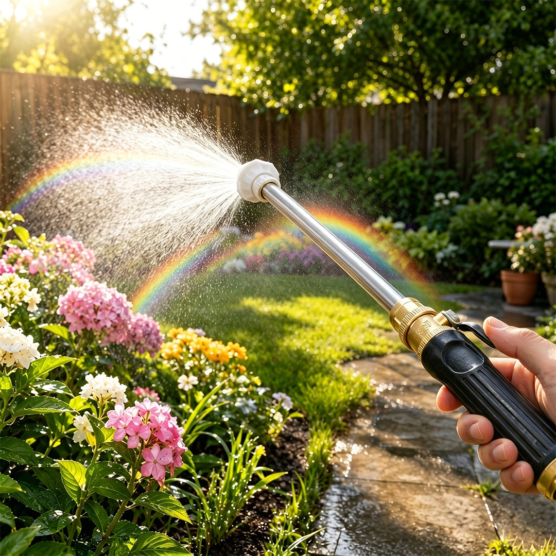 High-pressure water gun – 3 interchangeable nozzles, durable aluminium alloy & powerful ✨