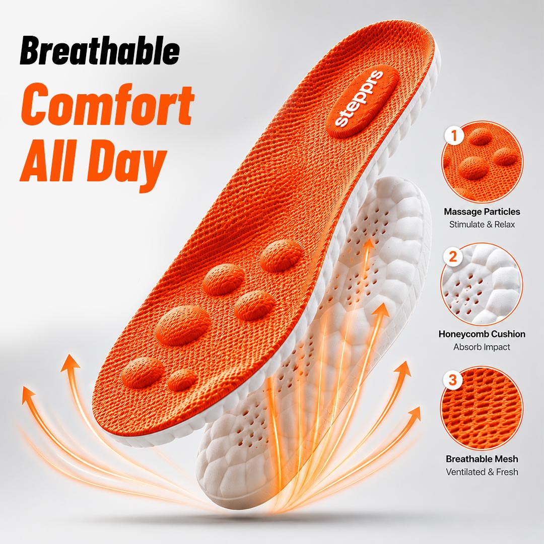 Massage Support Insoles For All-Day Foot Comfort