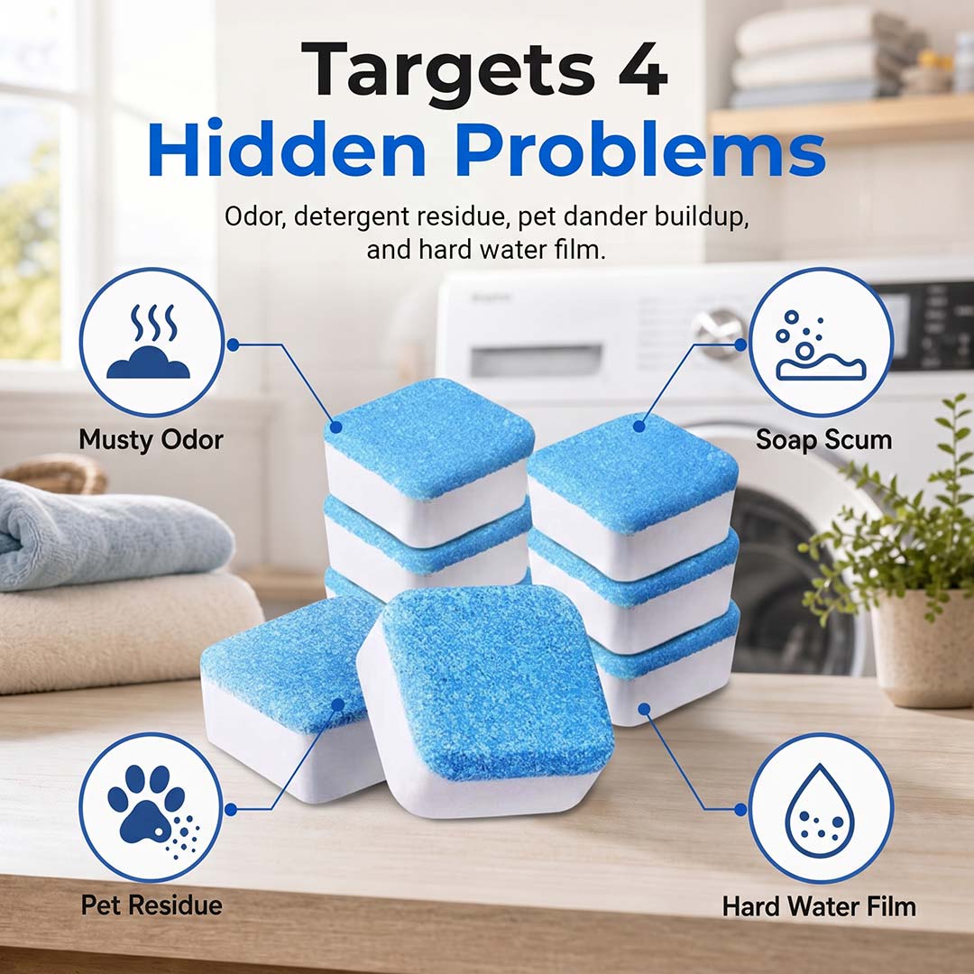 🔥 LushVibePicks™ Powerful Washer Deep Cleaner Tablets – Eliminate Hidden Bacteria & Bad Smells Fast