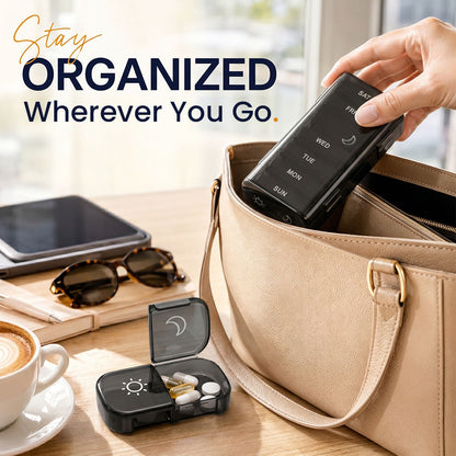 AM PM 7-Day Pill Organizer –Easy Open, Travel-Ready, Durable BPA-Free Daily Medicine Case