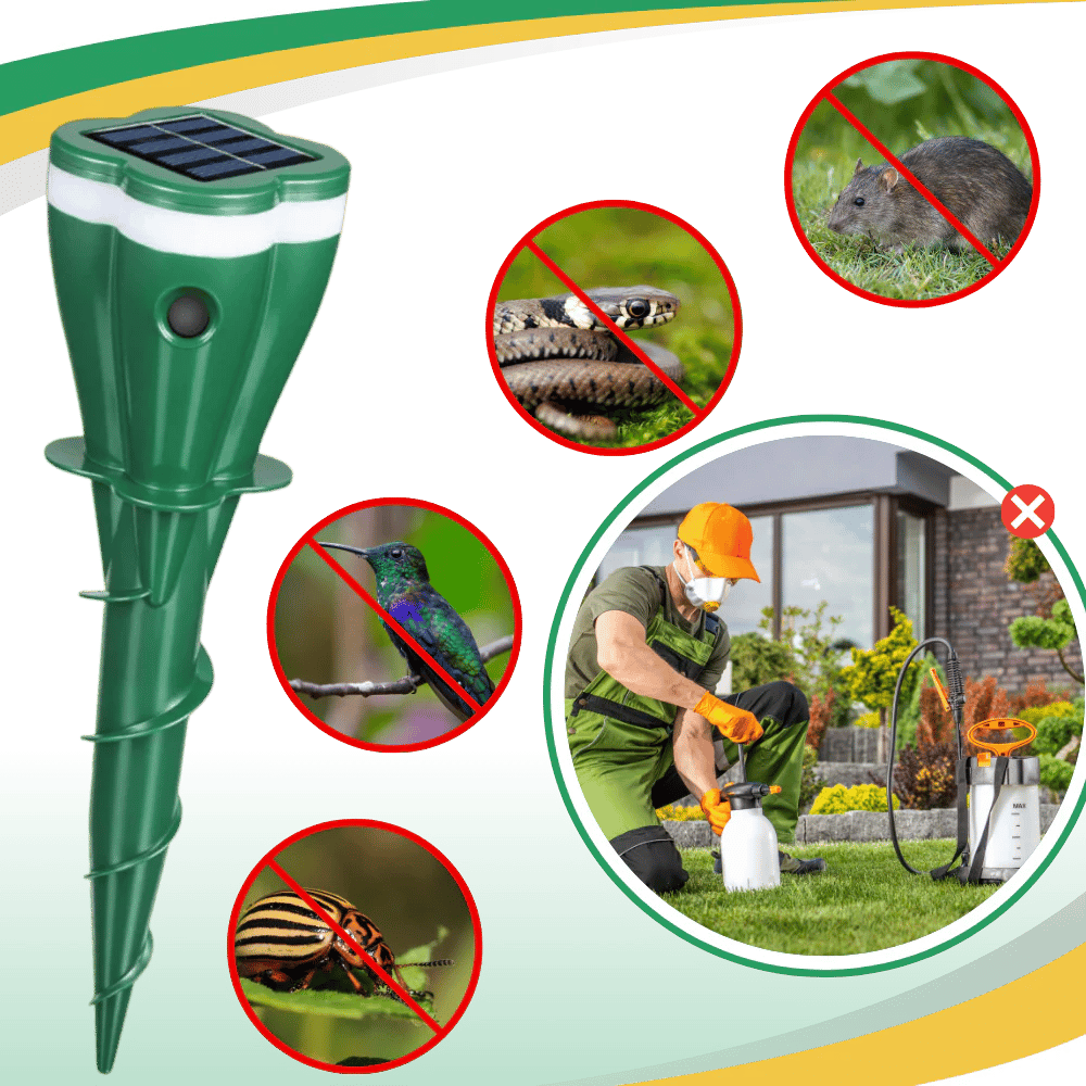 Solar Sonic Mole & Rodent Repellent — Protect Your Yard Without Chemicals