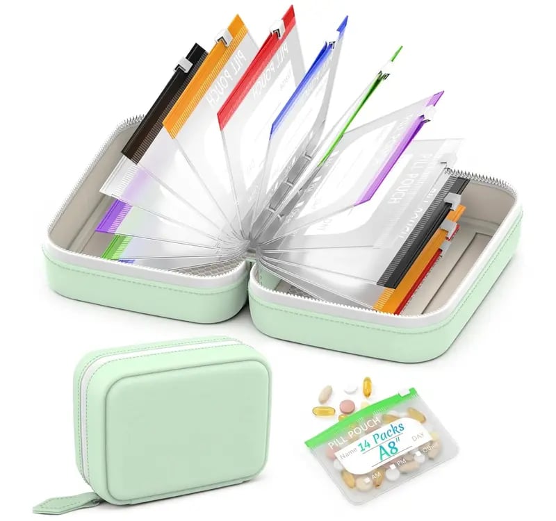 💊A8 Waterproof Pill Pouch Set – 7 to 14 Days Medication & Vitamin Storage