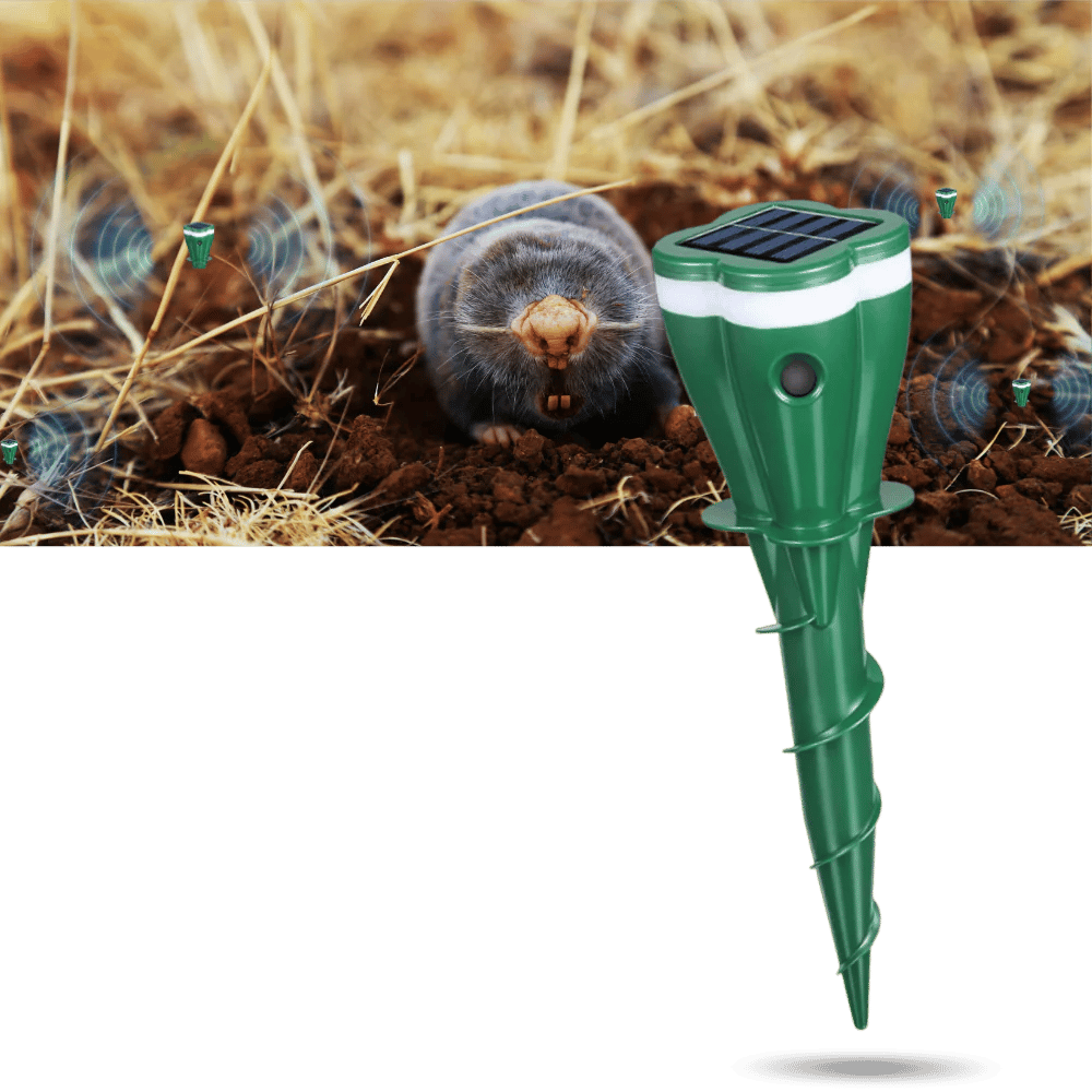 Solar Sonic Mole & Rodent Repellent — Protect Your Yard Without Chemicals