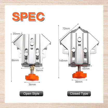 Industrial 90° Corner Clamp with Auto-Adjust Sliding Head | Woodworking & Welding Precision Tool