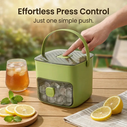 Portable One-Touch Ice Release Tray with Lid & Storage Box