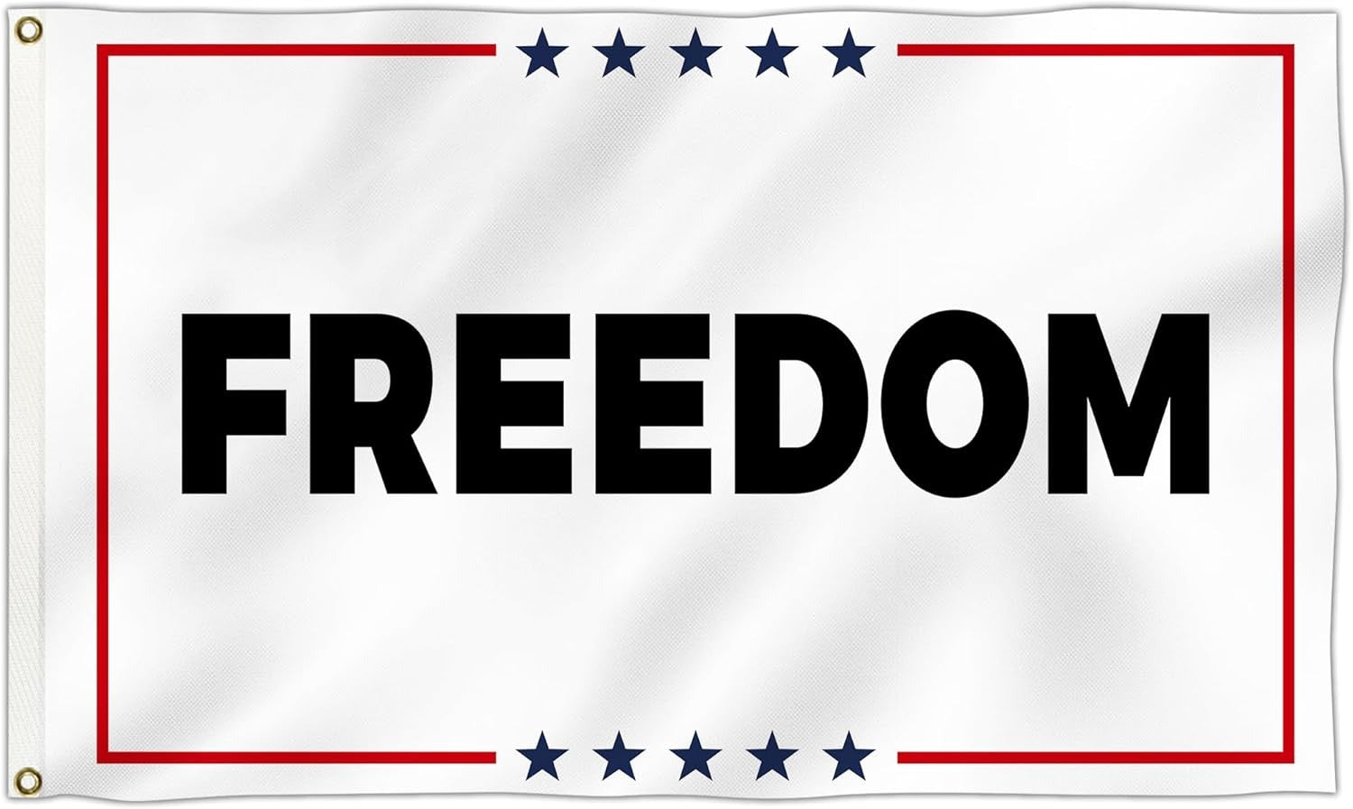 250 years of freedom — minimalist all-white patriotic flag for outdoor display