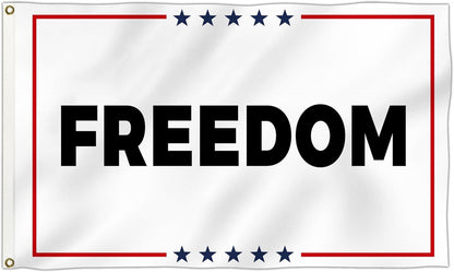 250 years of freedom — minimalist all-white patriotic flag for outdoor display