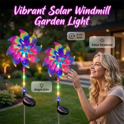 🔥Solar Powered Rainbow Pinwheel Garden Light