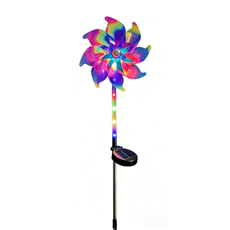 🔥Solar Powered Rainbow Pinwheel Garden Light