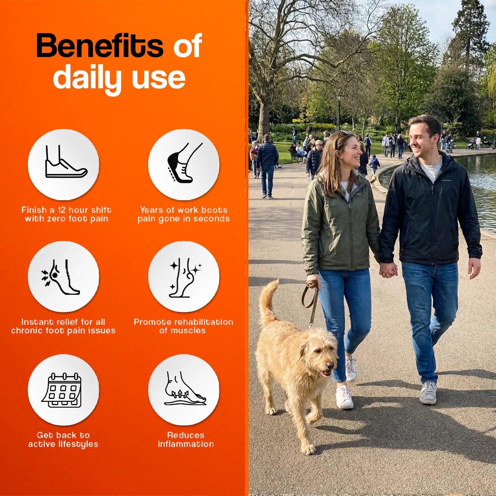 Massage Support Insoles For All-Day Foot Comfort