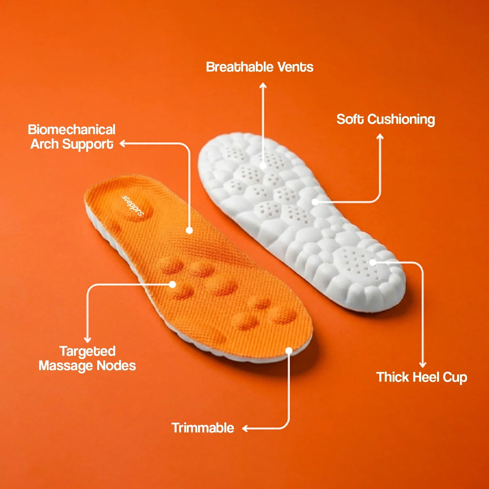 Massage Support Insoles For All-Day Foot Comfort